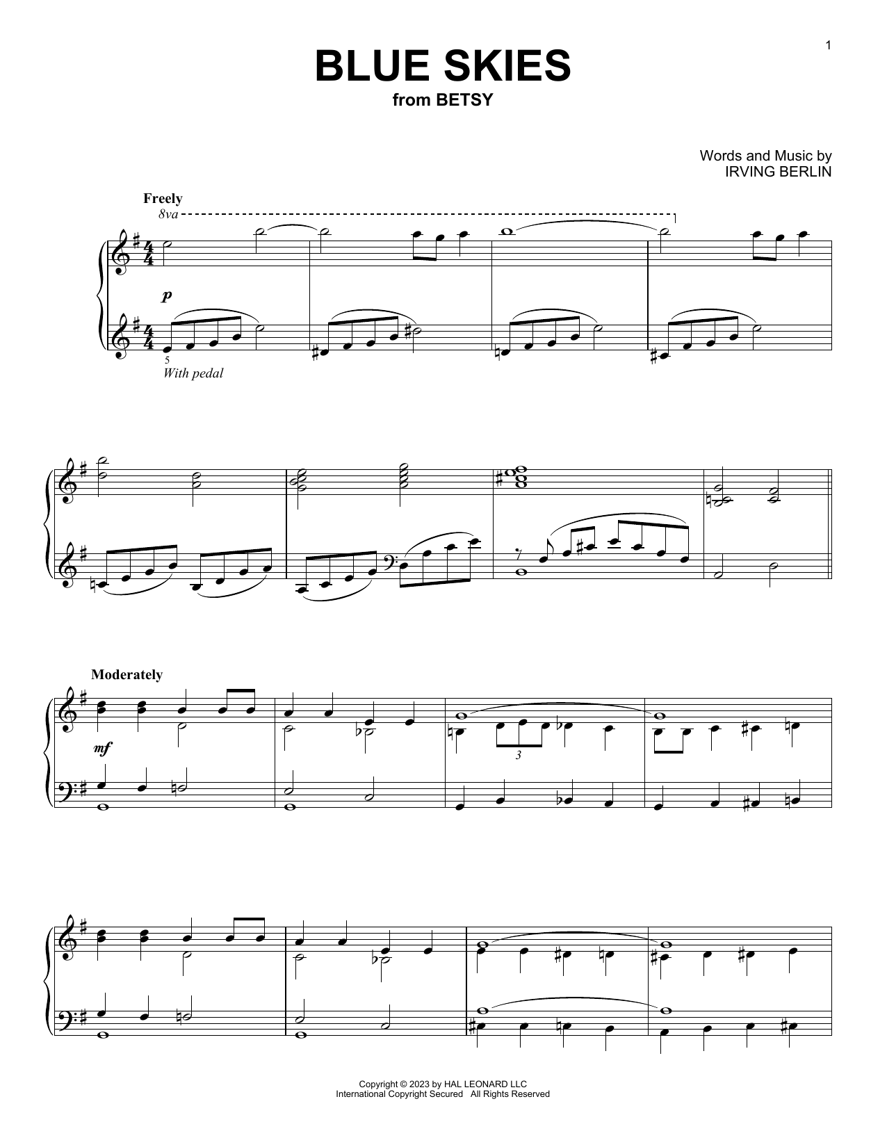 Product gallery: Page 1 of 1 Blue Skies, Irving Berlin