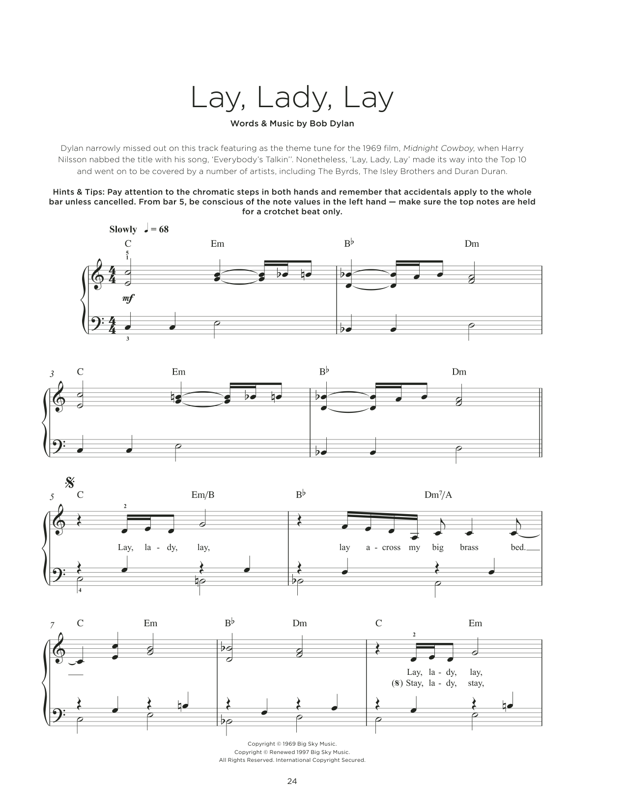 Produktbild zu:  Lay, Lady, Lay - Bob Dylan