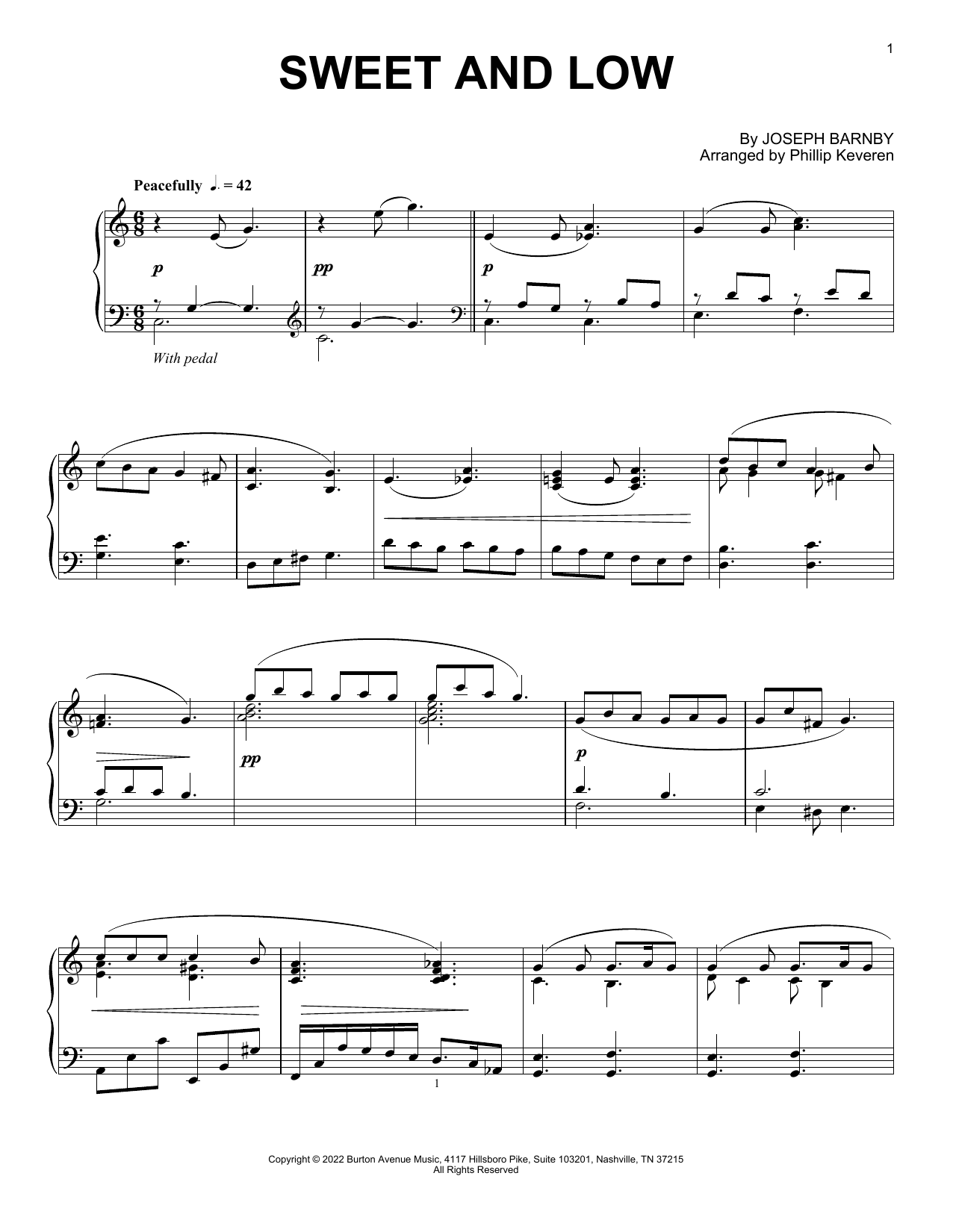 Product picture to: Sweet And Low (arr. Phillip Keveren)