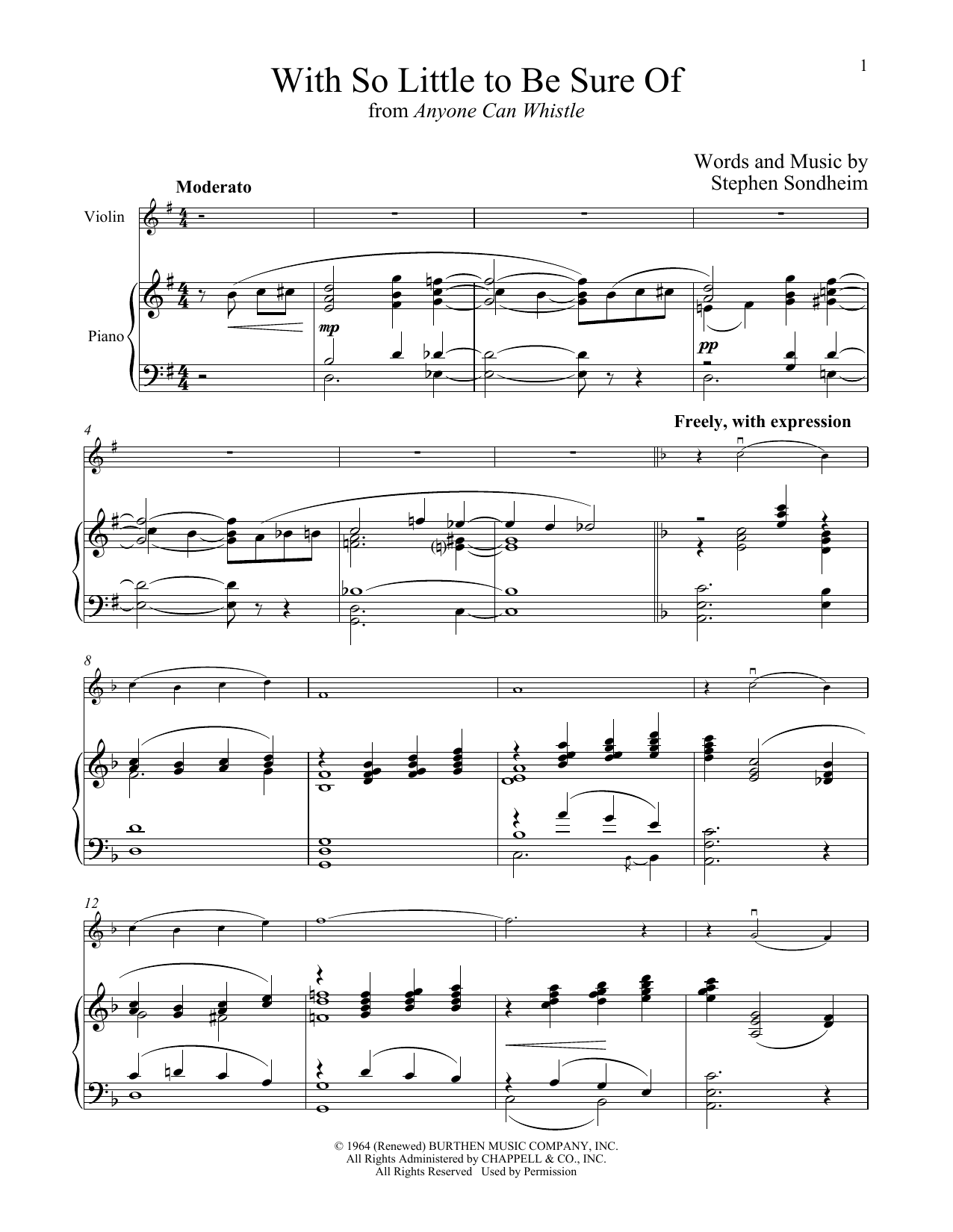 Product gallery: Page 1 of 1 With So Little To Be Sure Of (from Anyone Can Whistle), Stephen Sondheim