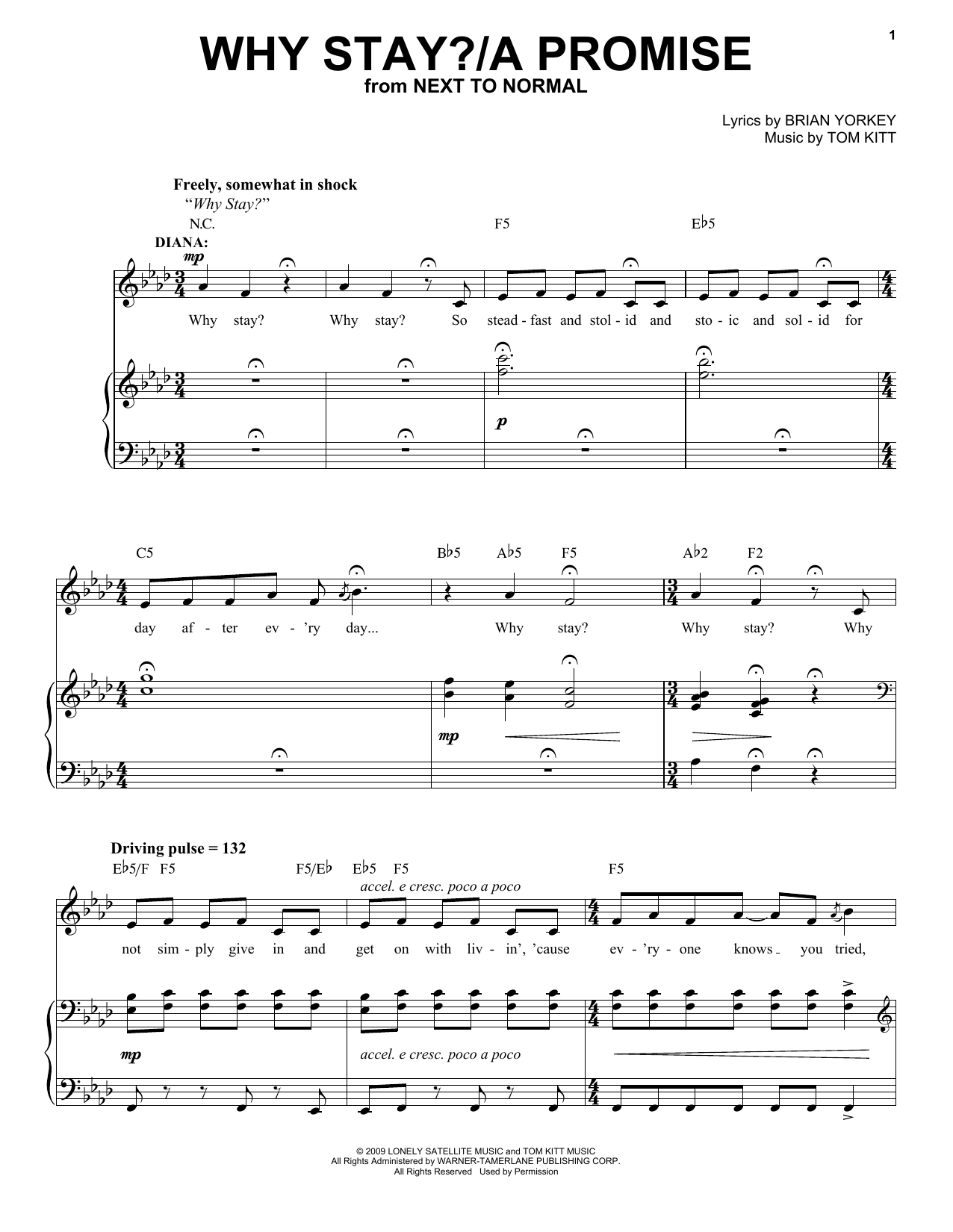 Product picture to: Why Stay?/A Promise (from Next to Normal)
