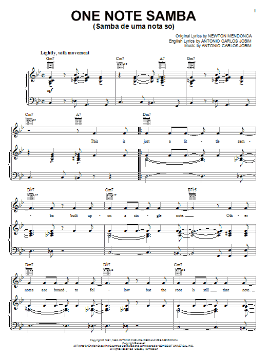 Product picture to: One Note Samba (Samba De Uma Nota So)