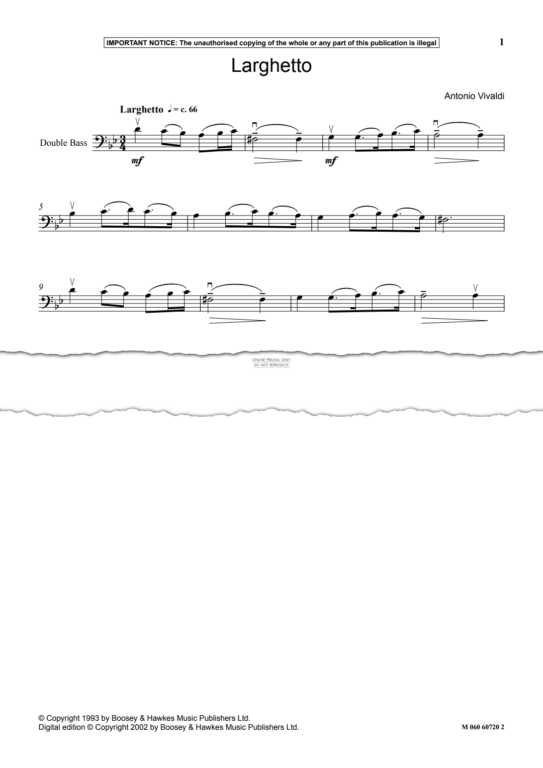 Produktgalerie: Seite 1 von 1 Larghetto, Antonio Vivaldi, Keyboard, Kontrabass