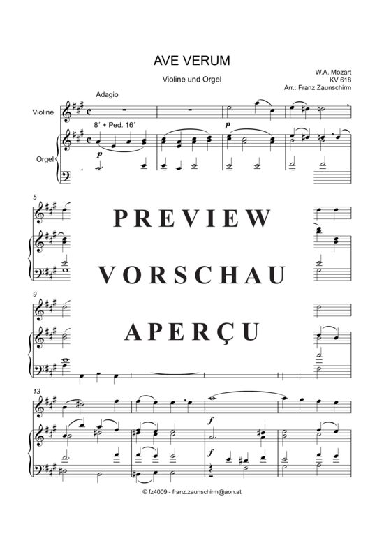 Product gallery: Page 2 of 8 Ave verum , , (violin + organ)