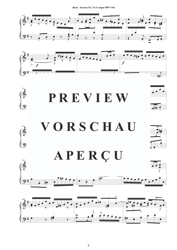 Produktgalerie: Seite 9 von 11 Toccata Nr. 7 G-Dur BWV 916, , Cembalo/Klavier Solo