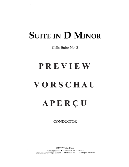 Produktgalerie: Seite 3 von 21 Suite in D minor , , (Euphonium + Tuba)