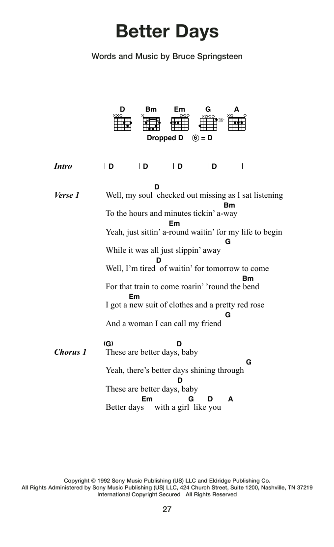 Produktgalerie: Seite 1 von 1 Better Days, Bruce Springsteen, Gitarre