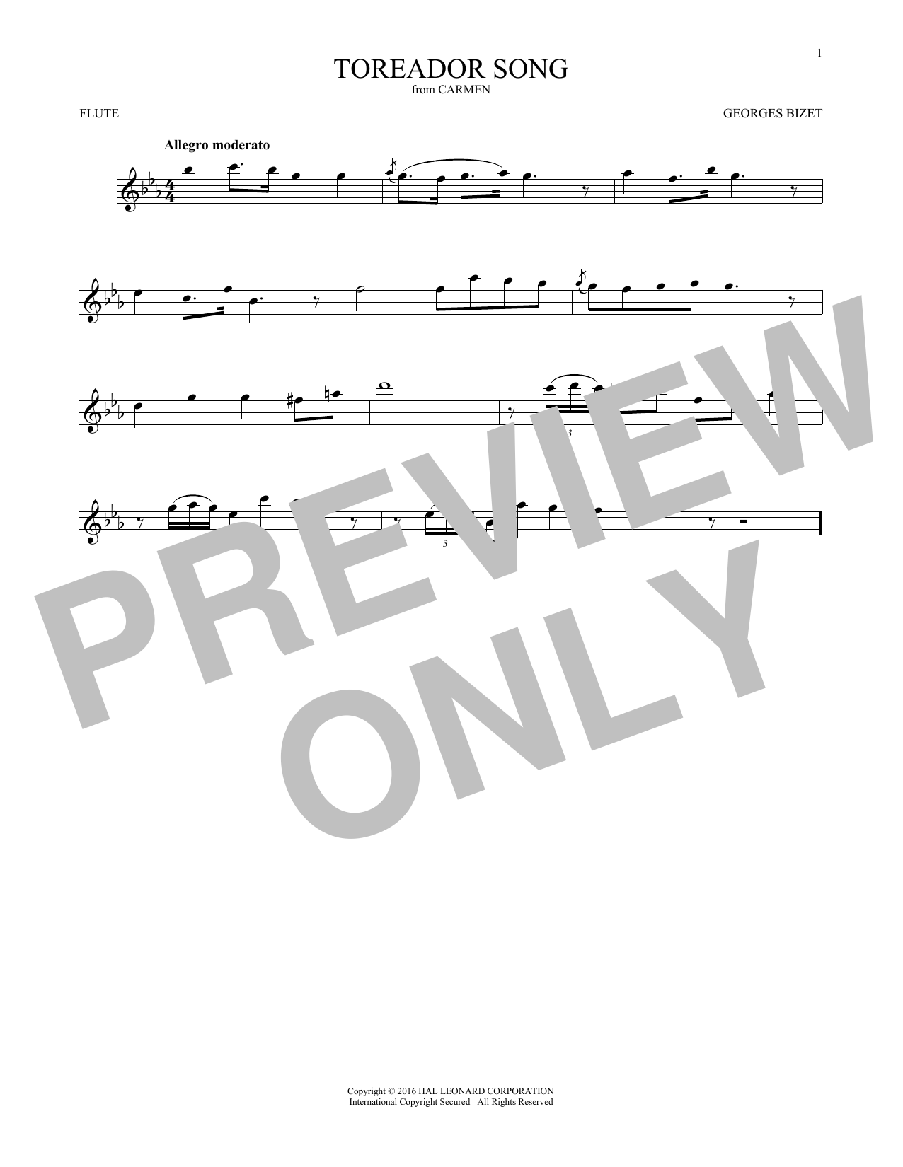 Product gallery: Page 1 of 1 Toreador Song, Georges Bizet