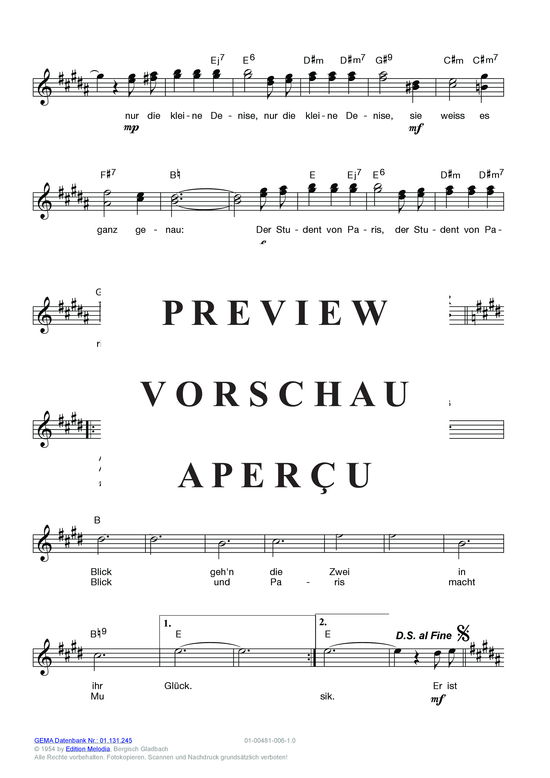 Produktgalerie: Seite 8 von 11 Der Student von Paris , Durand, Angele, (Melodie-Stimmen in C/B/Es)