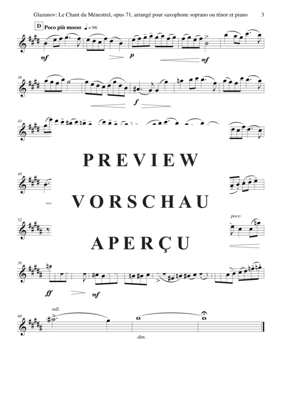 Product gallery: Page 12 of 12 Le Chant du Ménestrel, Opus 71 , , (soprano/tenor saxophone + piano)
