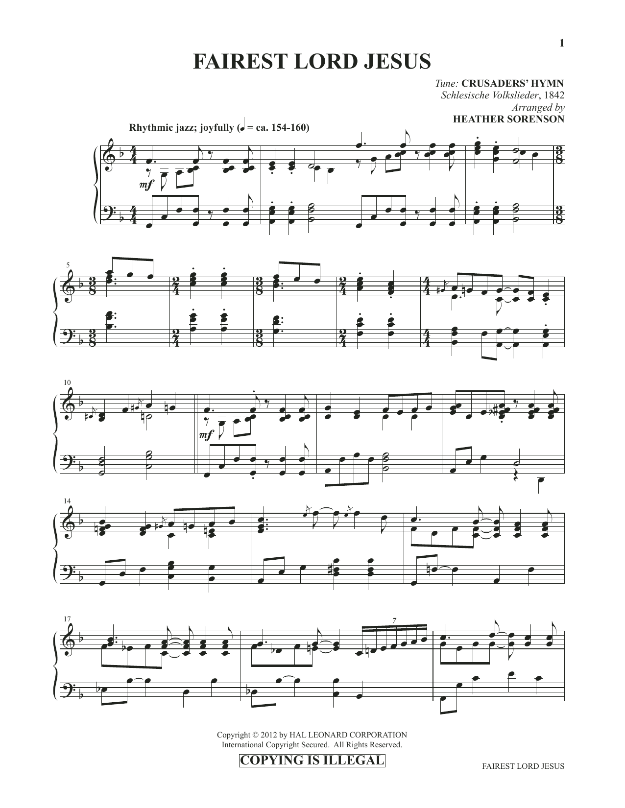 Produktbild zu: Fairest Lord Jesus (from Images: Sacred Piano Reflections)