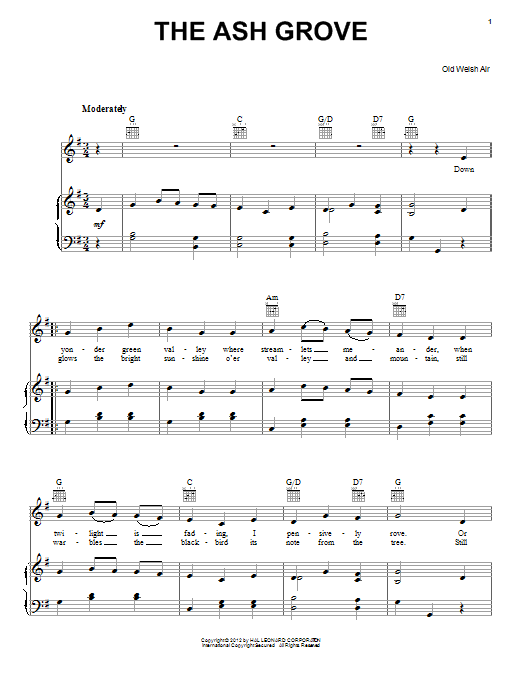 Produktgalerie: Seite 1 von 1 The Ash Grove, Traditional, Gesang, Gitarre, Klavier