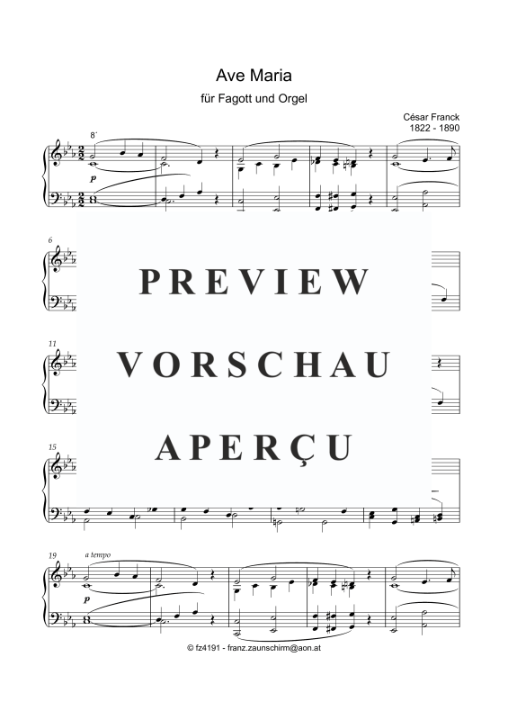 Product gallery: Page 8 of 10 Ave Maria, , Bassoon and Organ