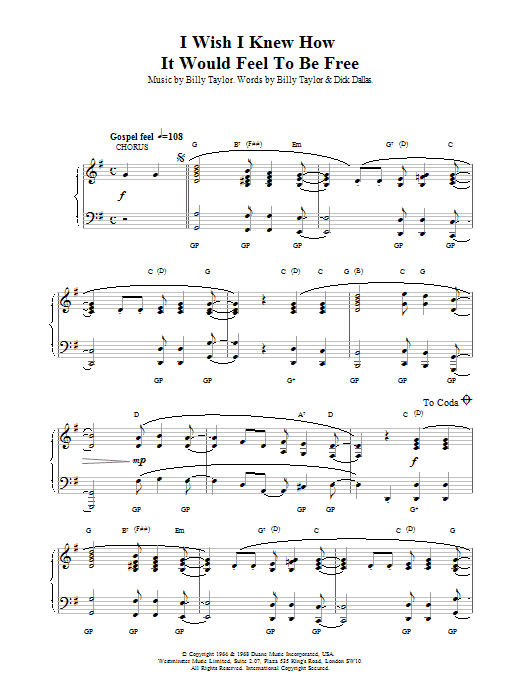 Product gallery: Page 1 of 1 I Wish I Knew How It Would Feel To Be Free, Billy Taylor