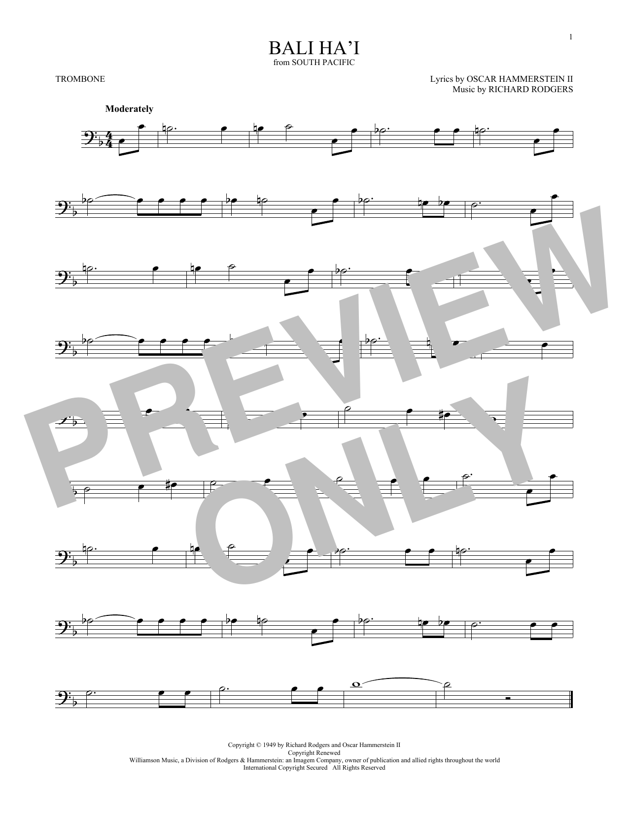Product gallery: Page 1 of 1 Bali Ha'i, Rodgers & Hammerstein