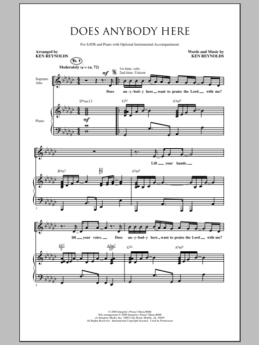 Produktgalerie: Seite 1 von 1 Does Anybody Here, Ken Reynolds, Chor