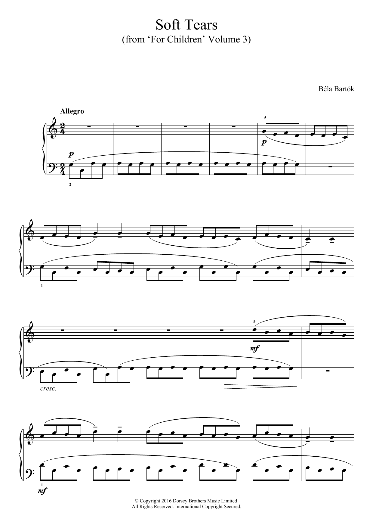 Produktbild zu: Soft Tears (from 'For Children', Volume 3)