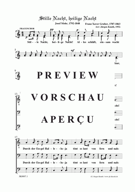 Produktgalerie: Seite 2 von 3 Stille Nacht, heilige Nacht, , Frauenchor + Männerchor