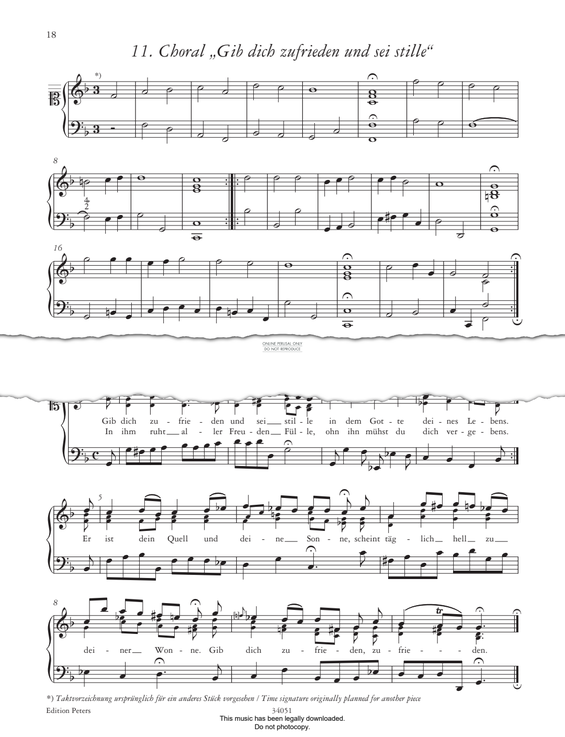 Product picture to: Choral 'Gib dich zufrieden und sei stille' BWV 511 (from 'The Anna Magdalena Notebook 1725')