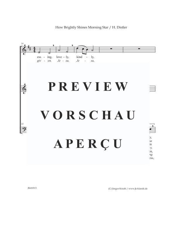 gallery: How Brightly Shines Our Morning Star (The Year Cycle, Op. 5 No. 11), , Gemischter Chor 3-stimmig SAM oder 3 Instrumente