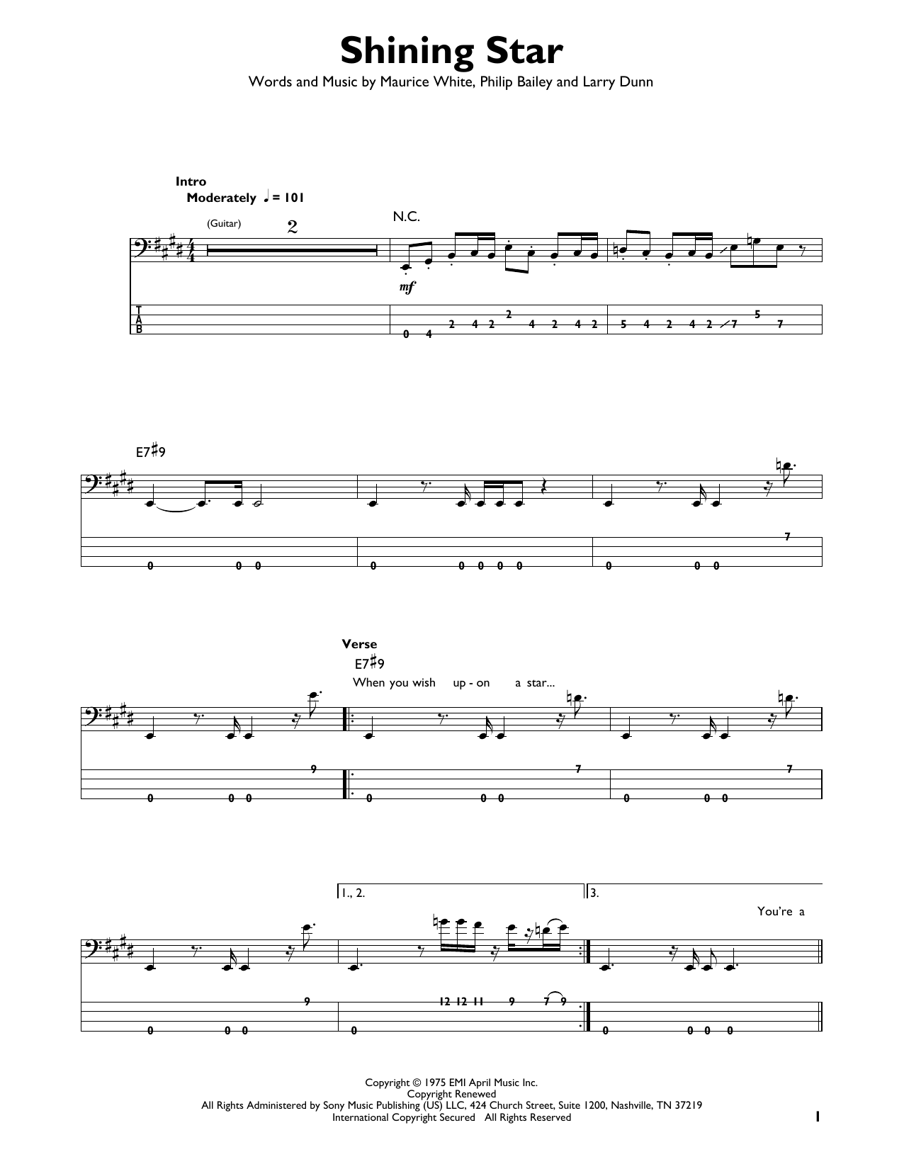 Produktgalerie: Seite 1 von 1 Shining Star, Earth, Wind & Fire, E-Bass, Gitarre