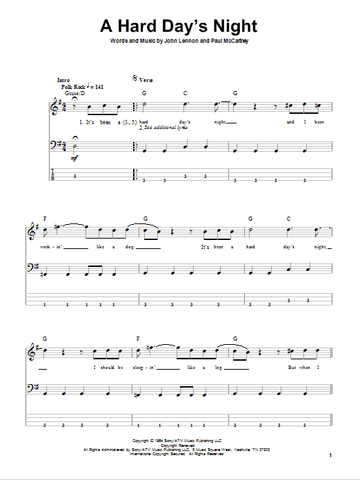 Produktgalerie: Seite 1 von 1 A Hard Day's Night, The Beatles, E-Bass