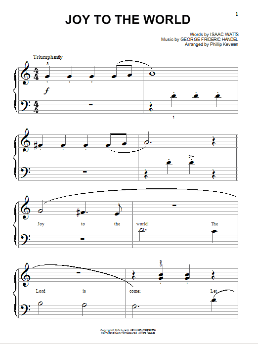 Produktgalerie: Seite 1 von 1 Joy To The World (arr. Phillip Keveren), Isaac Watts, Klavier