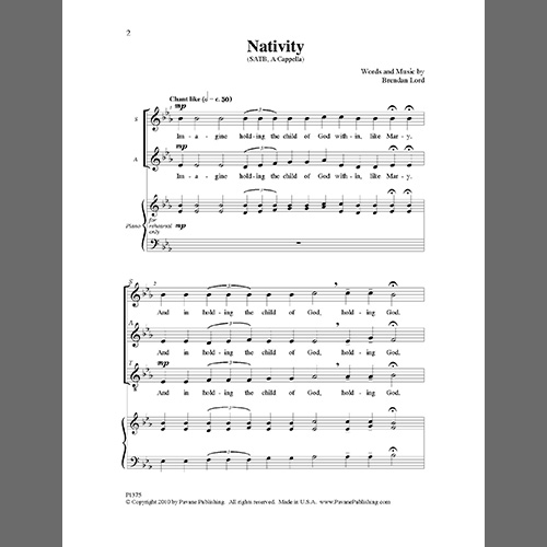 cover: Nativity, Brendan Lord