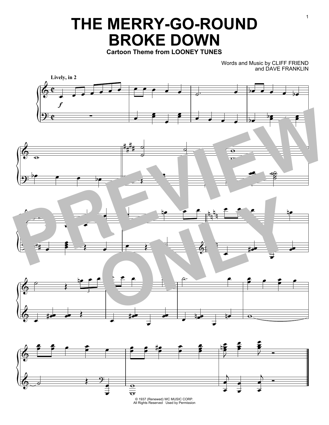 Produktbild zu: The Merry-Go-Round Broke Down (from Looney Tunes)
