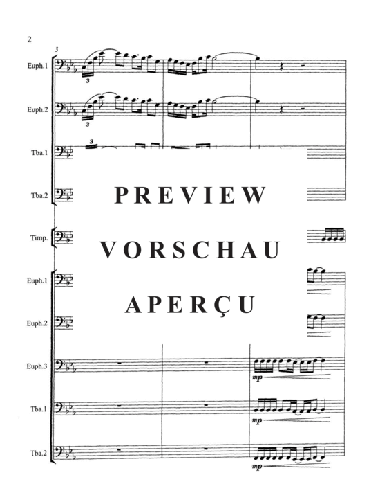 Produktgalerie: Seite 4 von 21 Fanfare and Song , , (Tuba Ensemble für SoloTuba Quartett EETT, Pauken + Tuba Quintett)
