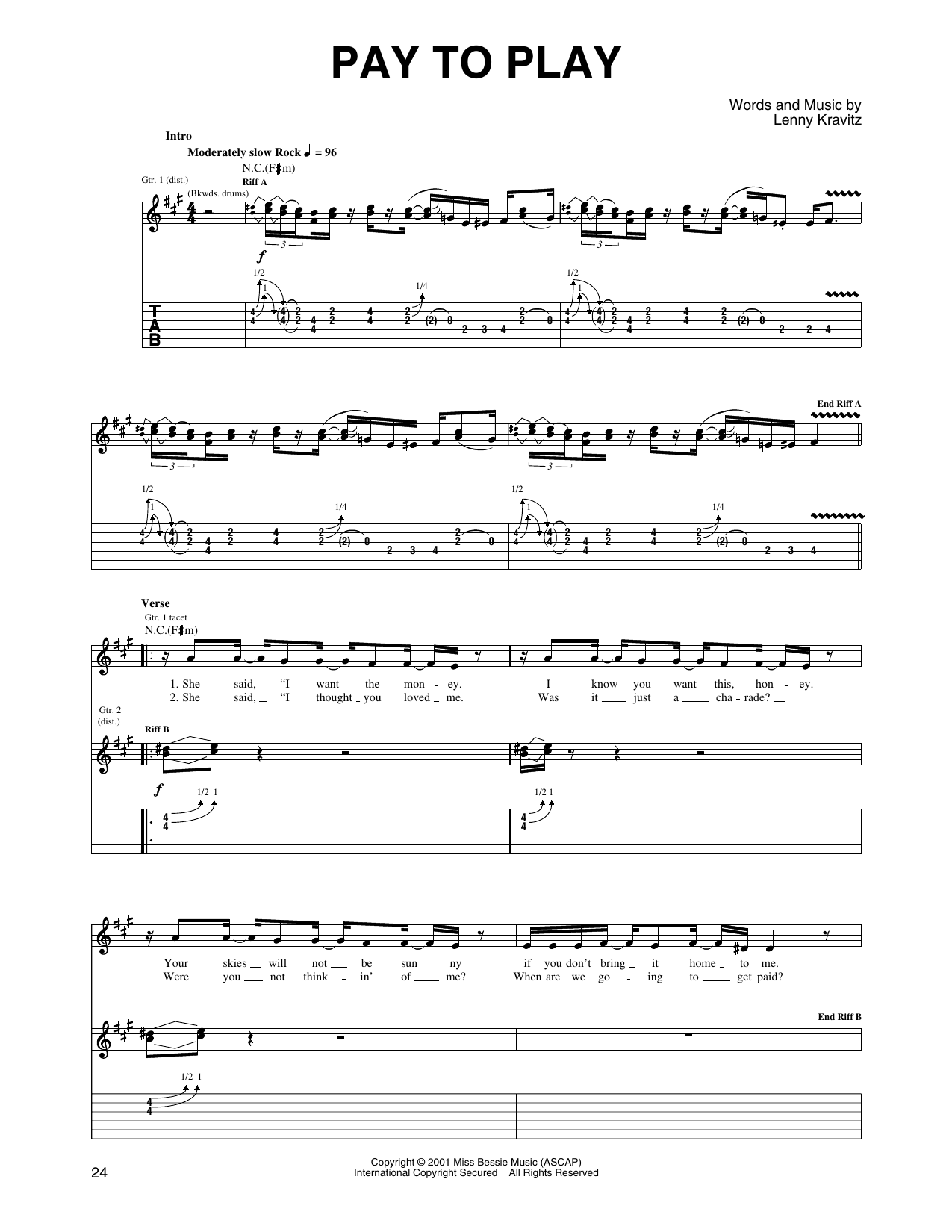 Product gallery: Page 1 of 1 Pay To Play, Lenny Kravitz