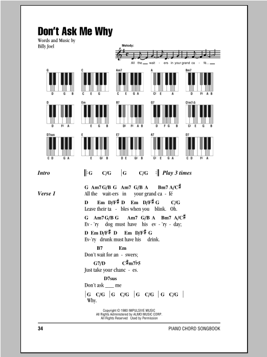 Product gallery: Page 1 of 1 Don't Ask Me Why, Billy Joel
