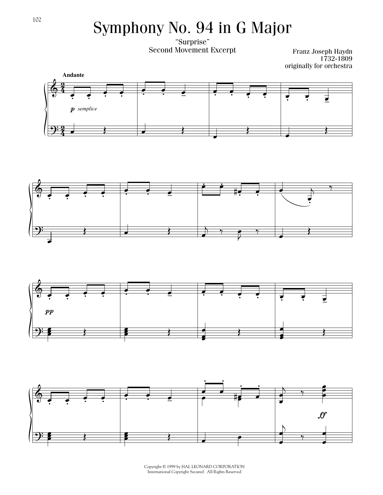 Product picture to: Symphony No. 94 In G Major ("Surprise"), Second Movement Excerpt