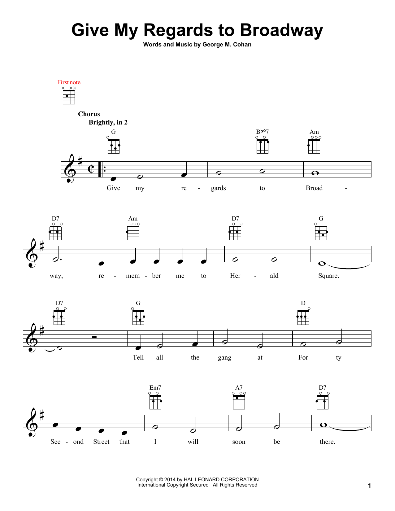 Product gallery: Page 1 of 1 Give My Regards To Broadway, George M. Cohan