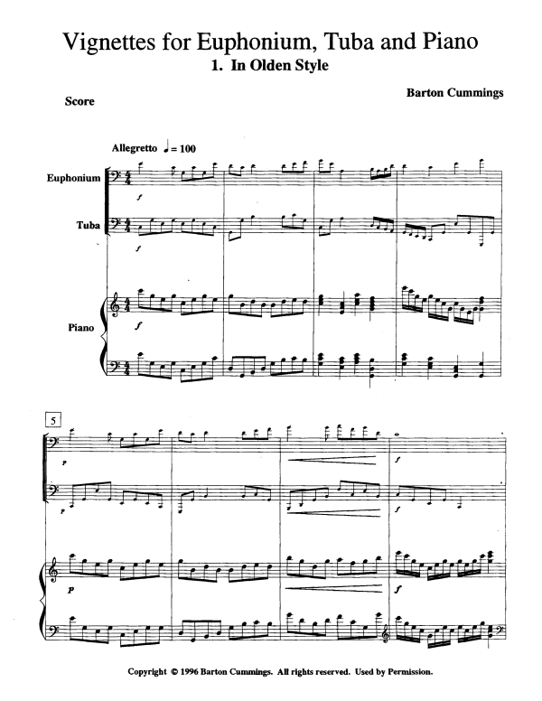 Produktgalerie: Seite 1 von 11 Vignettes - 5 Movements, , Euphonium, Tuba und Klavier