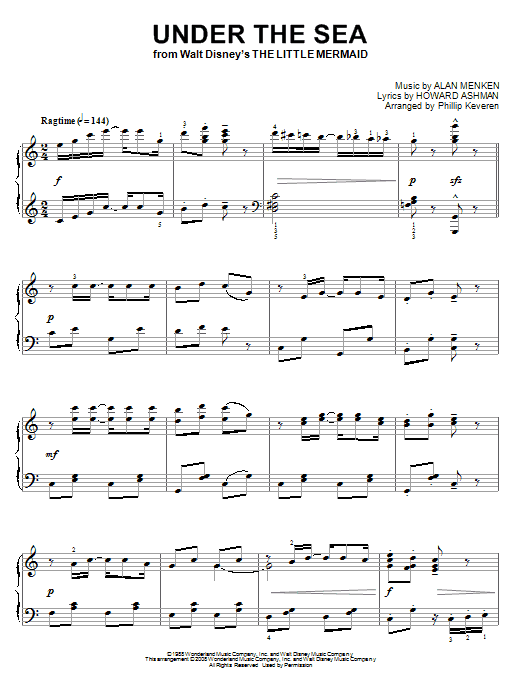 Product gallery: Page 1 of 1 Under The Sea [Classical version] (from The Little Mermaid) (arr. Phillip Keveren), Alan Menken