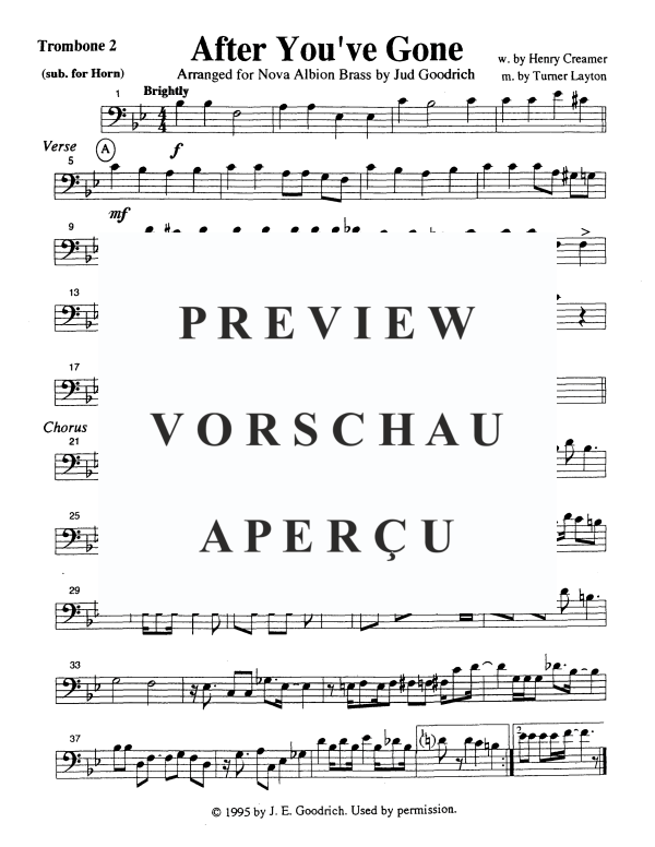 Produktgalerie: Seite 9 von 11 After You've Gone, , Blechbläser Quintett