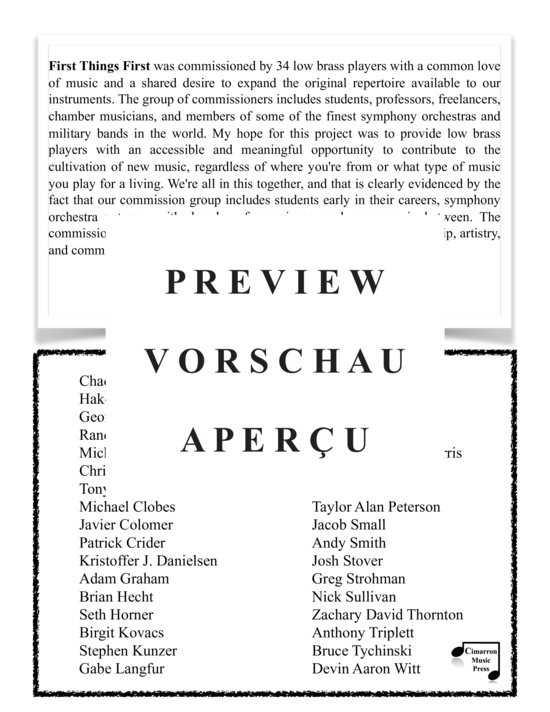 Product gallery: Page 3 of 8 First Things First , , (Bass Trombone/Tuba Solo)