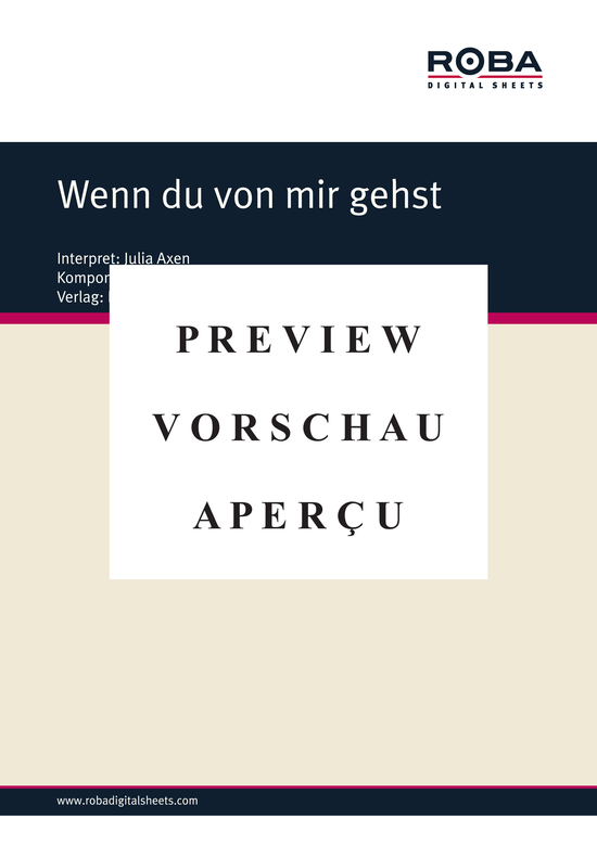 Product gallery: Page 2 of 3 Wenn du von mir gehst , Axen, Julia, Piano and Voice