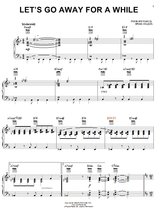 Produktgalerie: Seite 1 von 1 Let's Go Away For A While, The Beach Boys, Gesang, Gitarre, Klavier