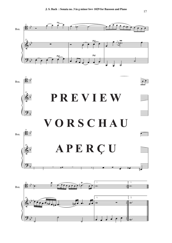 Product gallery: Page 18 of 21 Viola da Gamba Sonata Nr. 3, BWV 1029 , , (bassoon + piano)