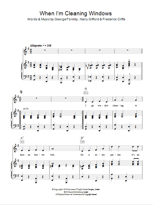 Produktgalerie: Seite 1 von 1 When I'm Cleaning Windows, George Formby, Gesang, Gitarre, Klavier