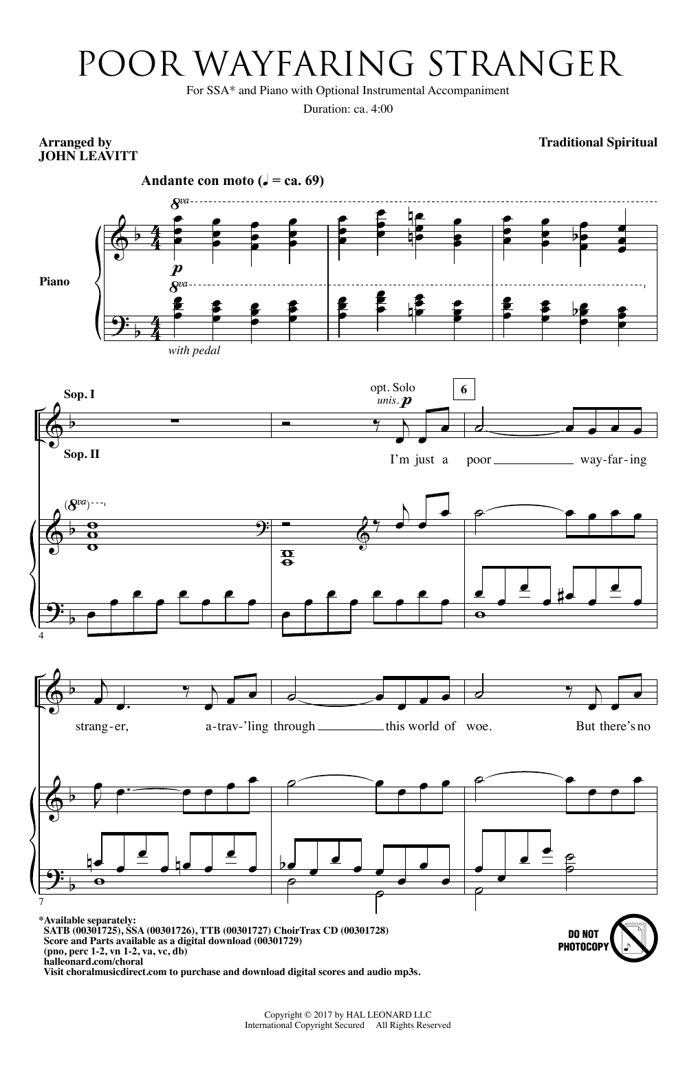Produktgalerie: Seite 1 von 1 Poor Wayfaring Stranger (arr. John Leavitt), Traditional Spiritual, Chor