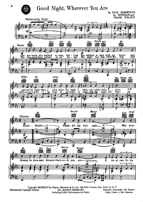 Produktbild zu: Good Night, Whereever You Are Popular Standard