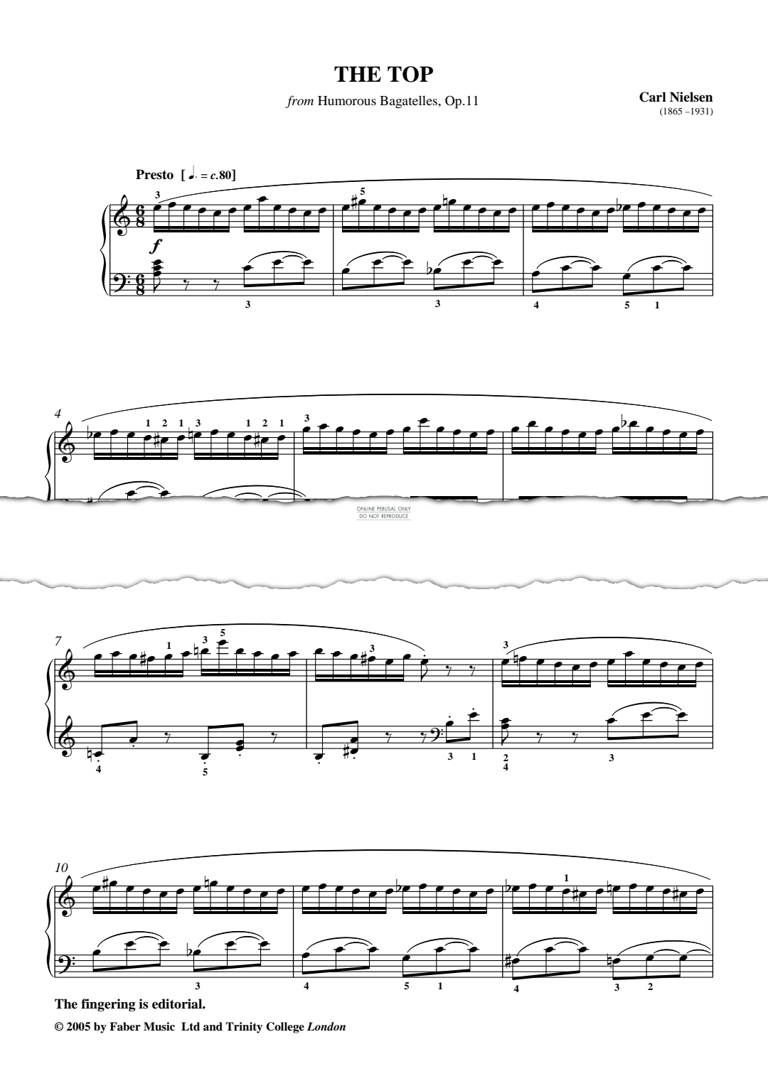 gallery: The Top (from 'Humorous Bagatelles, Op.11'), Carl Nielsen, Klavier