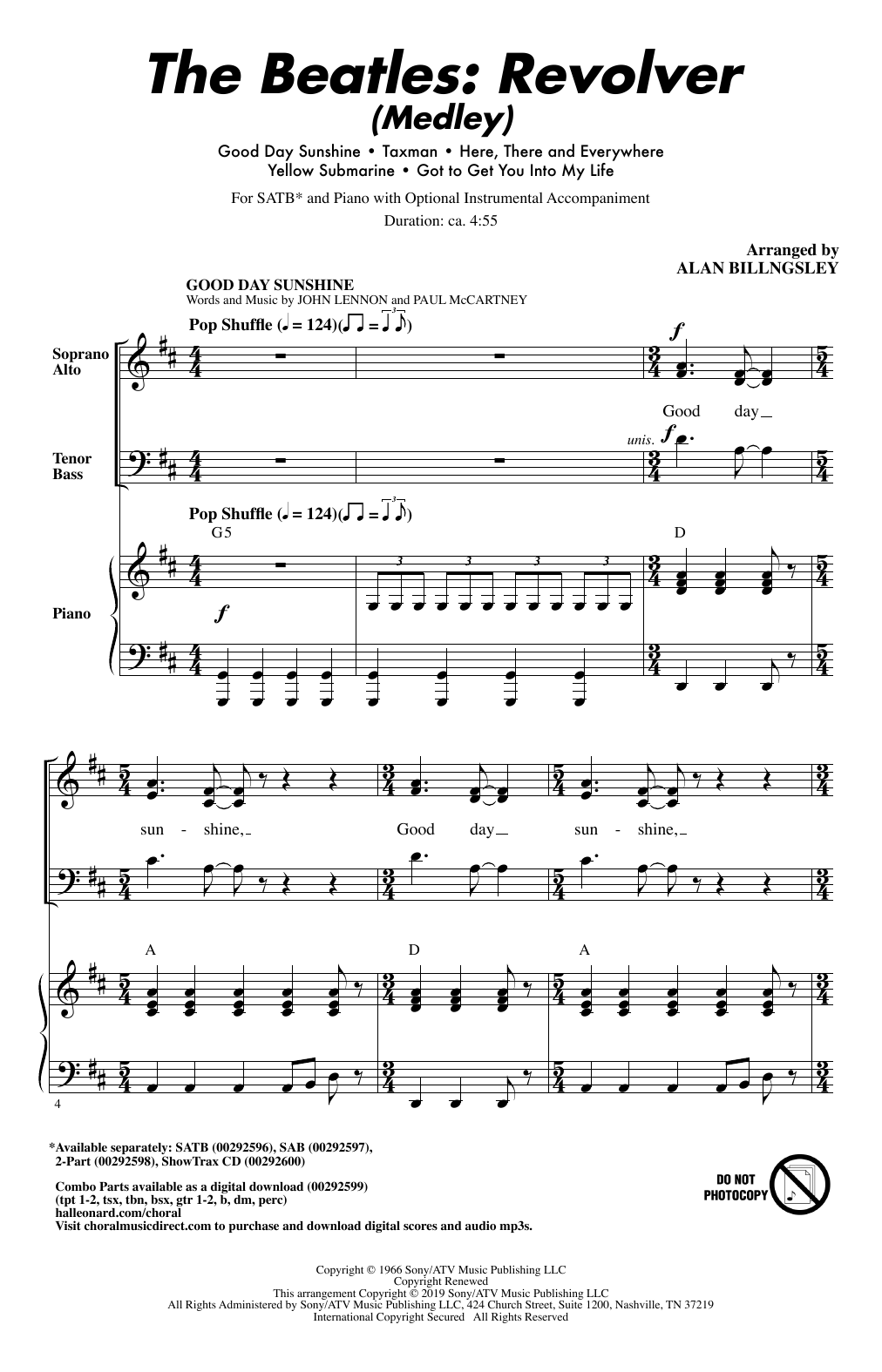 Product gallery: Page 1 of 1 The Beatles: Revolver (Medley) (arr. Alan Billingsley), The Beatles