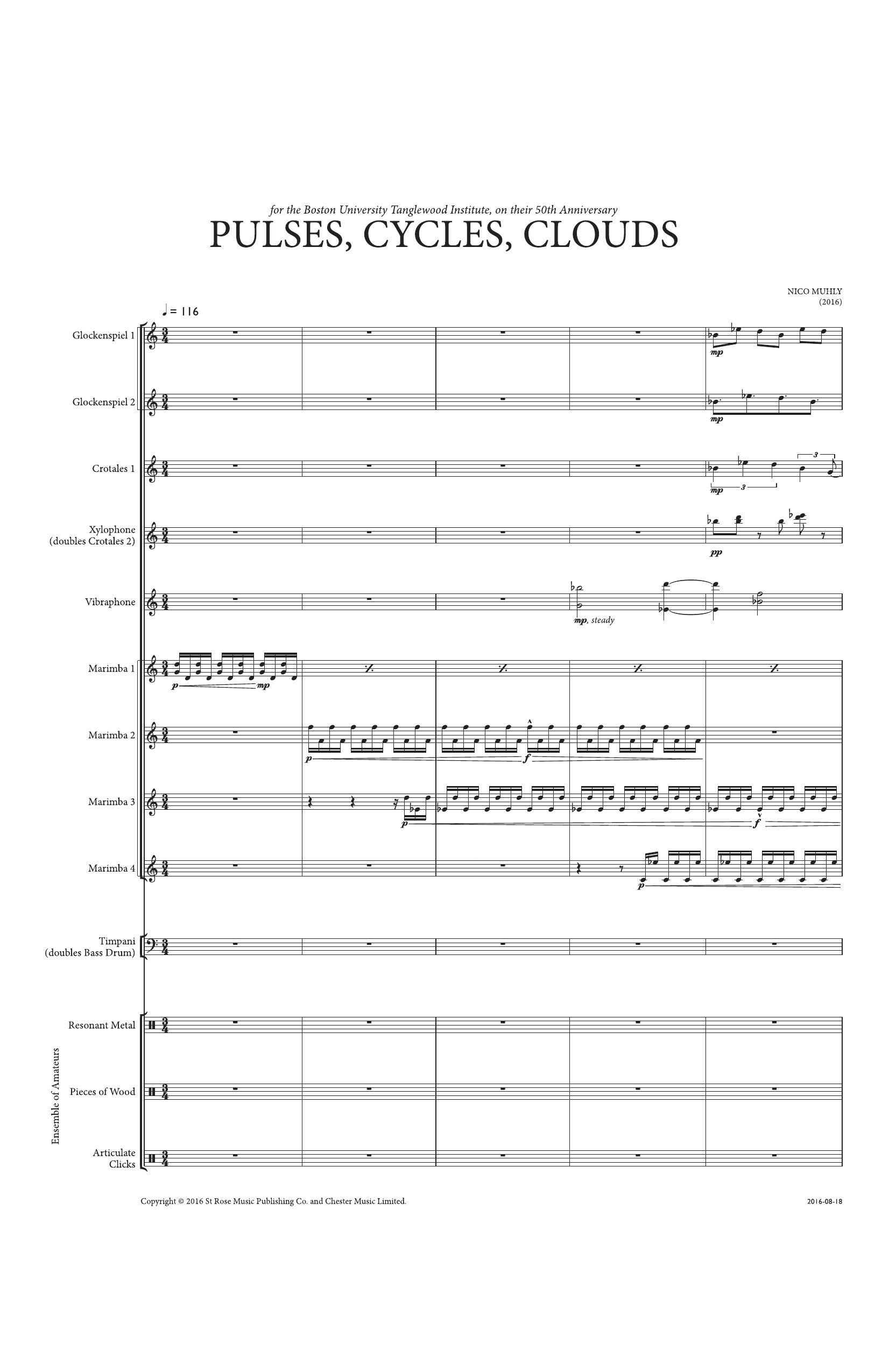 Product gallery: Page 1 of 1 Pulses, Cycles, Clouds (Score), Nico Muhly