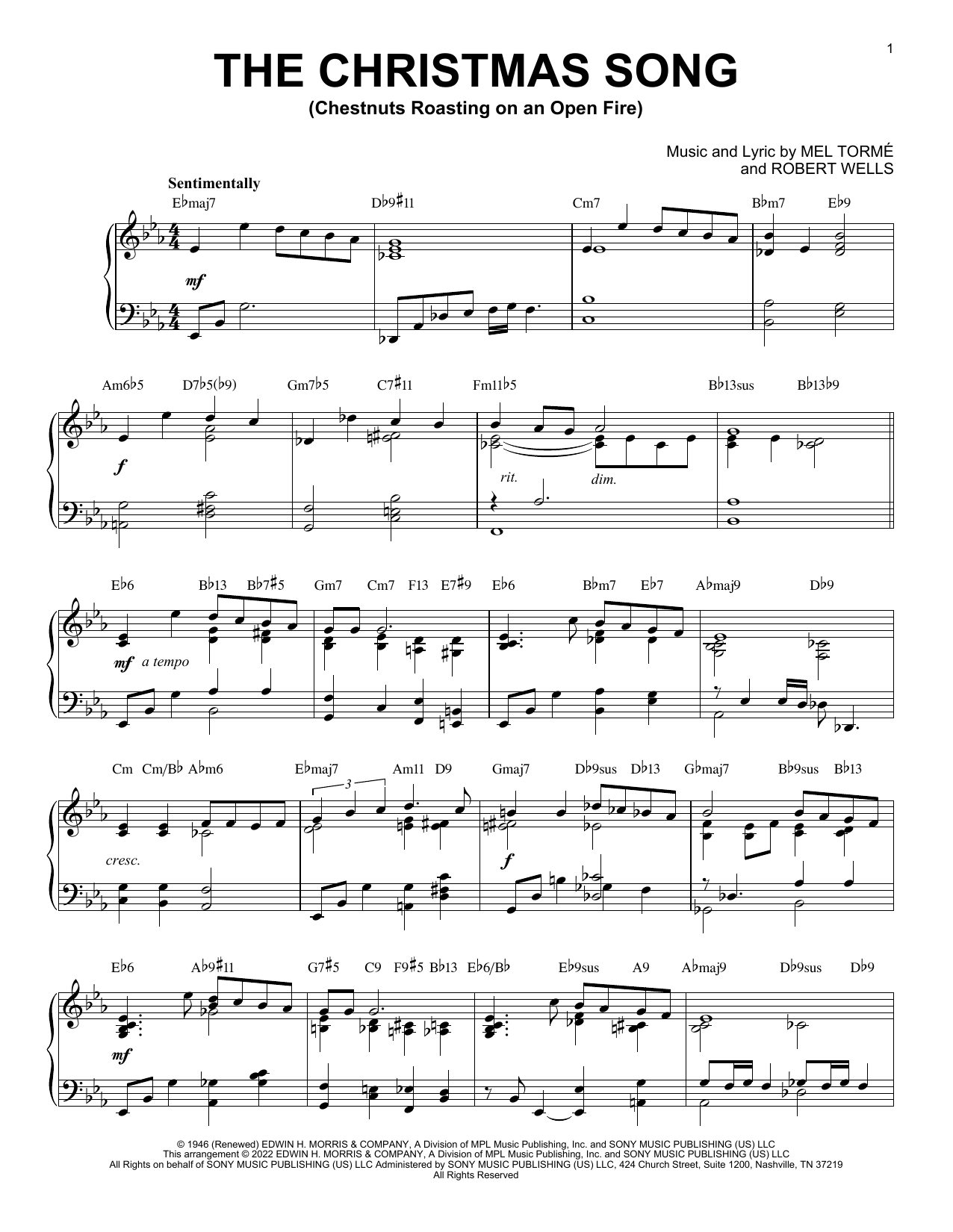 Product picture to: The Christmas Song [Jazz version] (arr. Brent Edstrom)