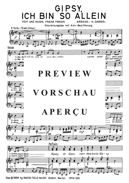 Produktgalerie: Seite 4 von 4 Gipsy, ich bin so allein, Farian, 	Frank, Klavier und Gesang