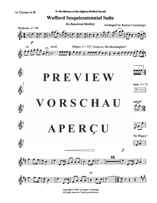Produktgalerie: Seite 11 von 11 Wofford Sesquicentennial Suite, , Blechbläserquintett